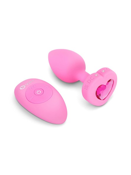 Korek Analny Vibrating Heart Shape Jewel Plug S/M Pink b-Vibe