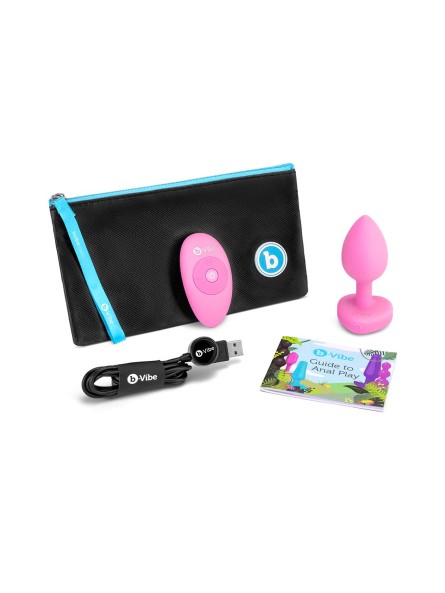 Korek Analny Vibrating Heart Shape Jewel Plug S/M Pink b-Vibe