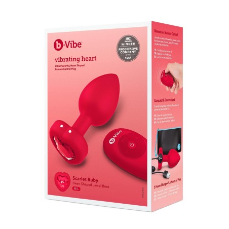 Korek Analny Vibrating Heart Shape Jewel Plug M/L Red b-Vibe