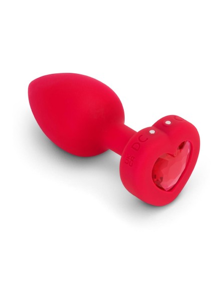 Korek Analny Vibrating Heart Shape Jewel Plug M/L Red b-Vibe