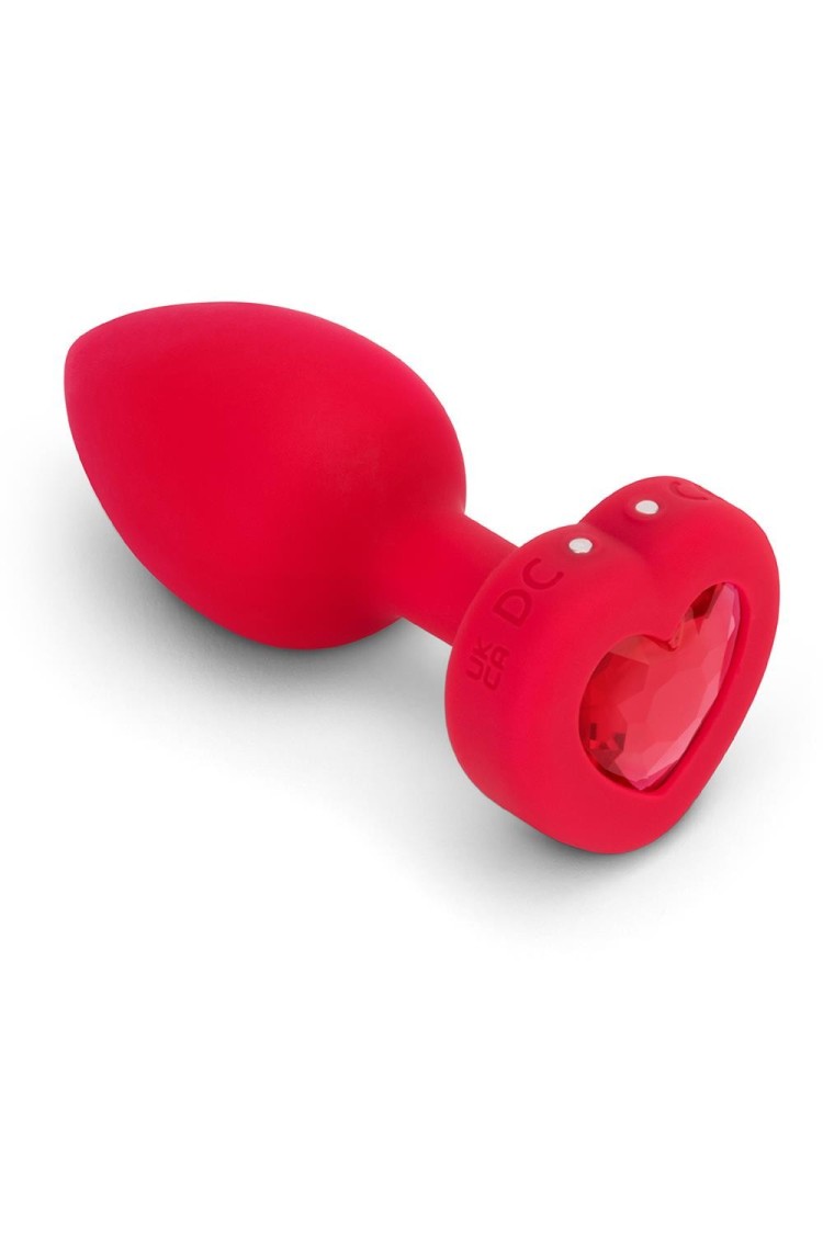 Korek Analny Vibrating Heart Shape Jewel Plug M/L Red b-Vibe