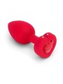 Korek Analny Vibrating Heart Shape Jewel Plug M/L Red b-Vibe