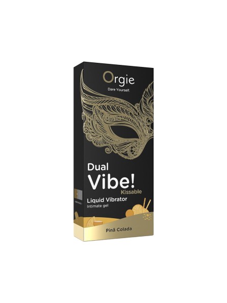 Wibrator W Płynie Dual Vibe! Pina Colada Kissable 15 Ml Orgie