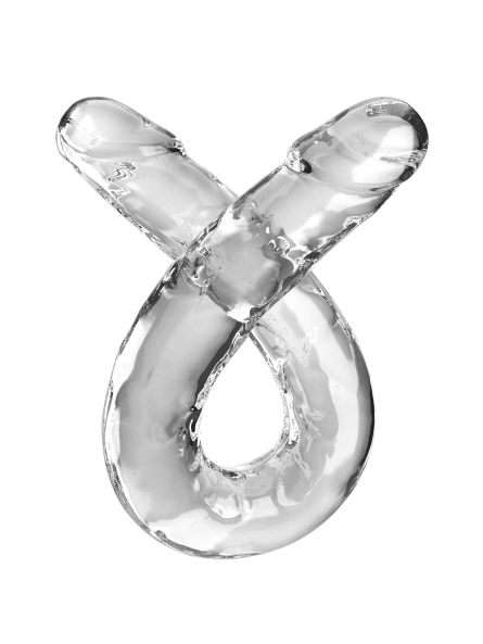 Podwójne dildo 46 cm King Cock Clear Double Dildo 18" Pipedream