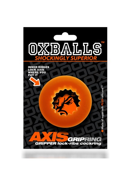 Pierścień erekcyjny Axis Rib Griphold Cockring Ice Orange Oxballs