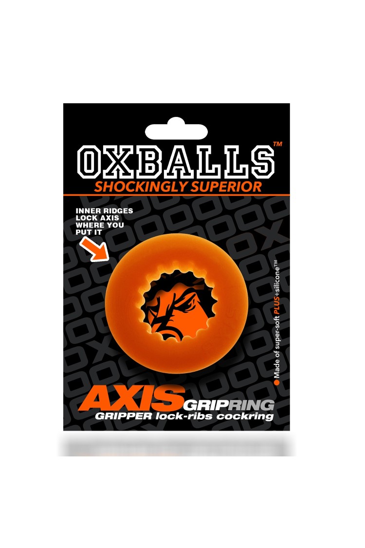 Pierścień erekcyjny Axis Rib Griphold Cockring Ice Orange Oxballs