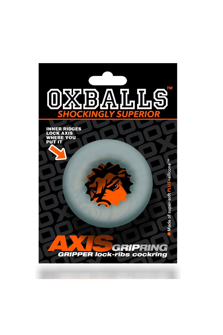 Pierścień erekcyjny Axis Rib Griphold Cockring Ice Clear Oxballs