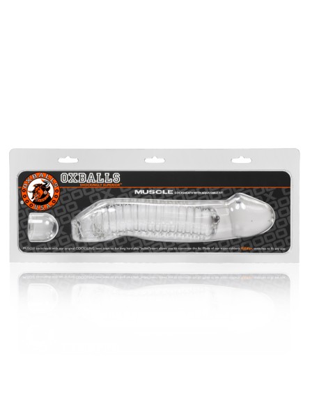 Przedłużka na penisa Muscle Cocksheath Clear Oxballs
