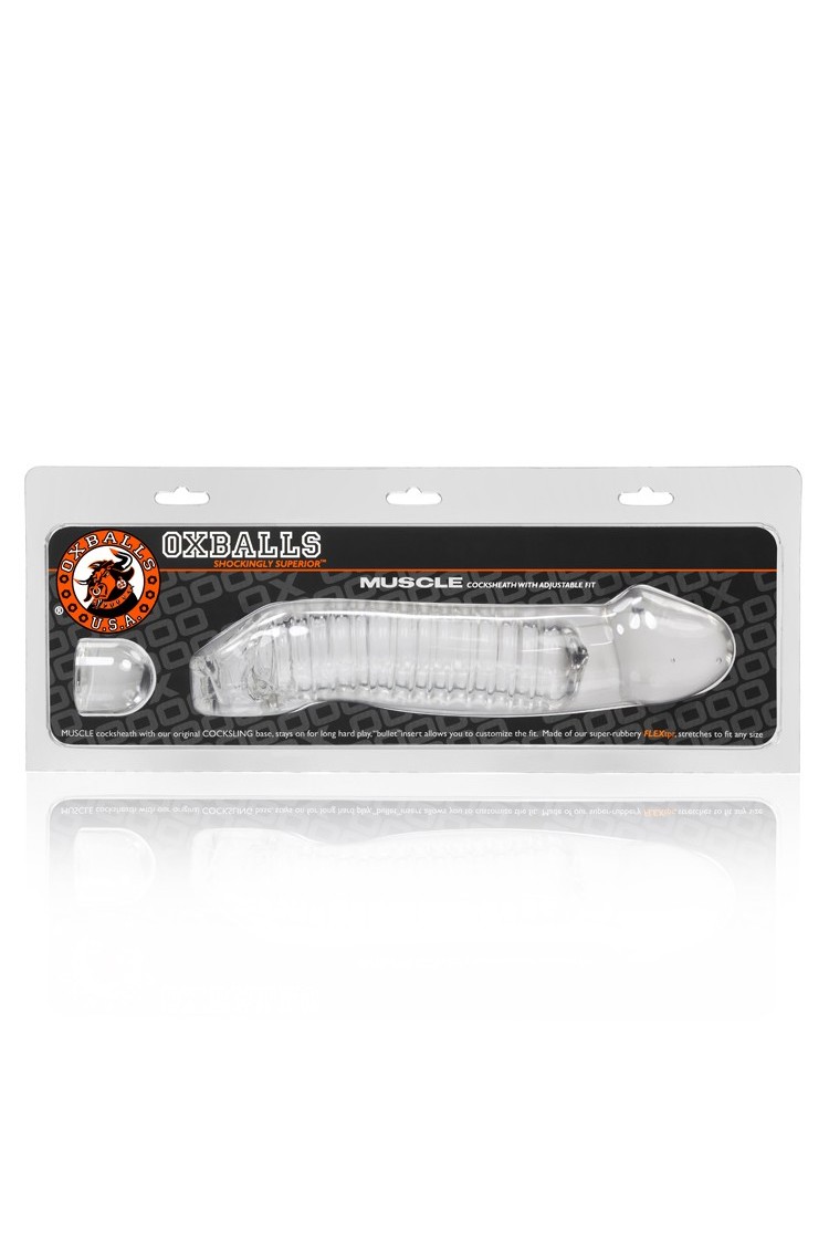 Przedłużka na penisa Muscle Cocksheath Clear Oxballs