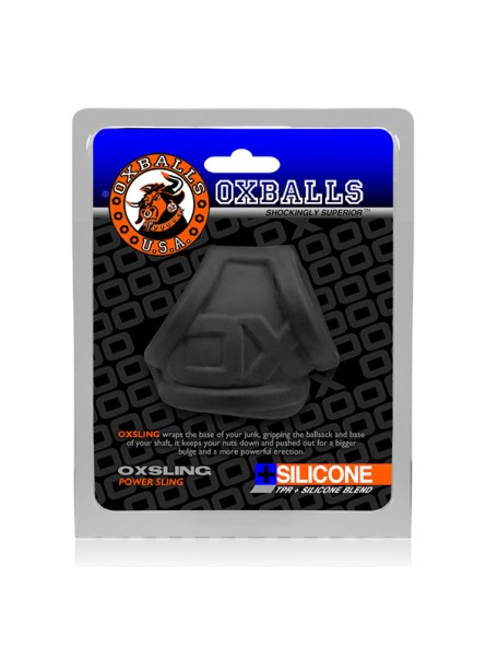 Pierścień Na Penisa I Jądra Oxsling Cocksling Ice Black Oxballs