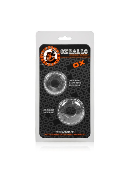 Pierścienie Erekcyjne Truckt Cockring 2 Pcs Clear Oxballs
