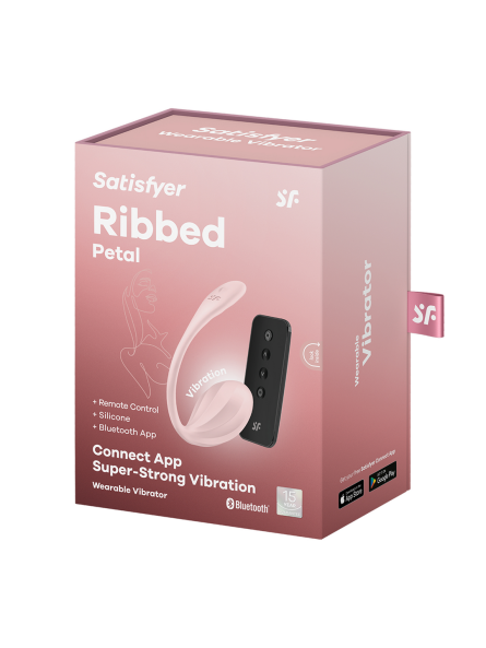 Wibrujące Jajeczko Ribbed Petal Connect App Rose Satisfyer