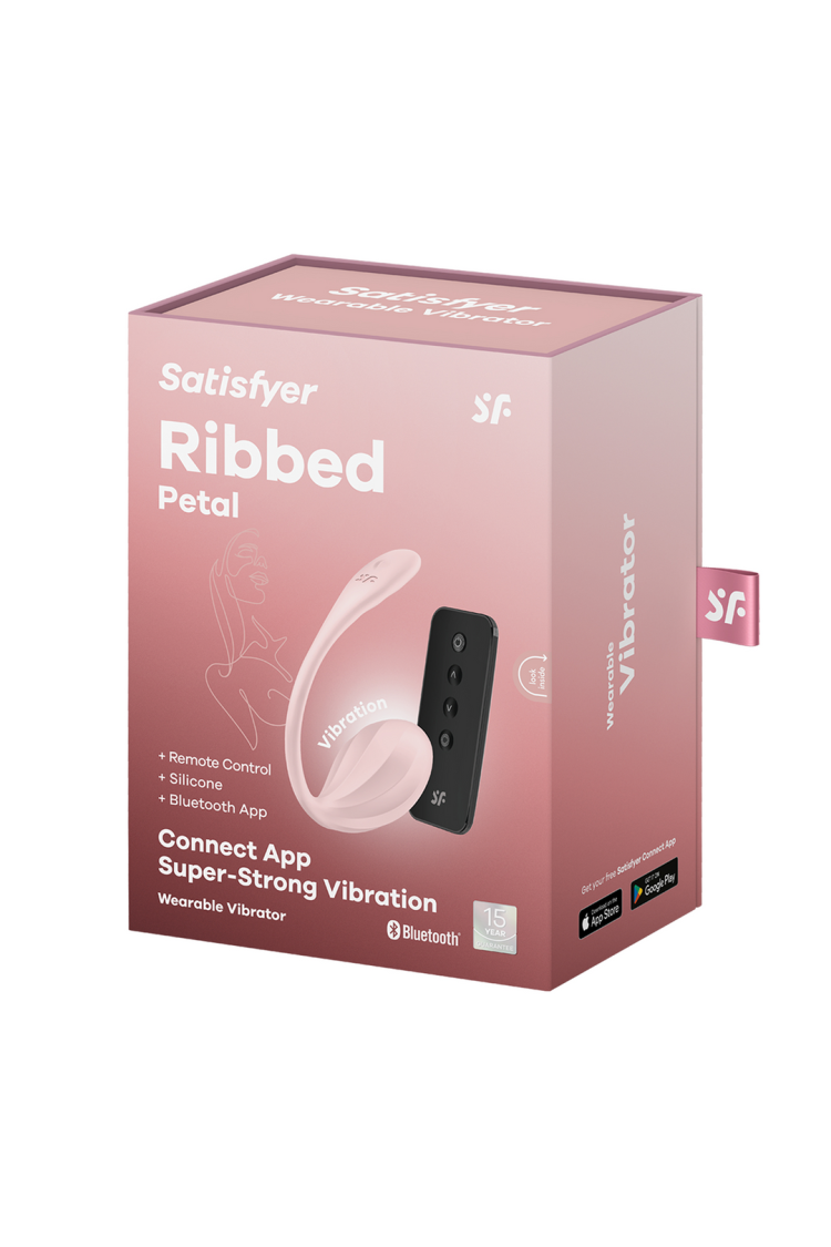 Wibrujące Jajeczko Ribbed Petal Connect App Rose Satisfyer