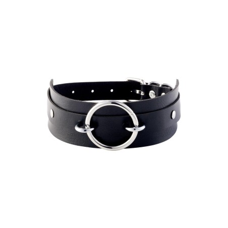 Obróżka O-Ring Front Collar Black/Silver Kinky Diva