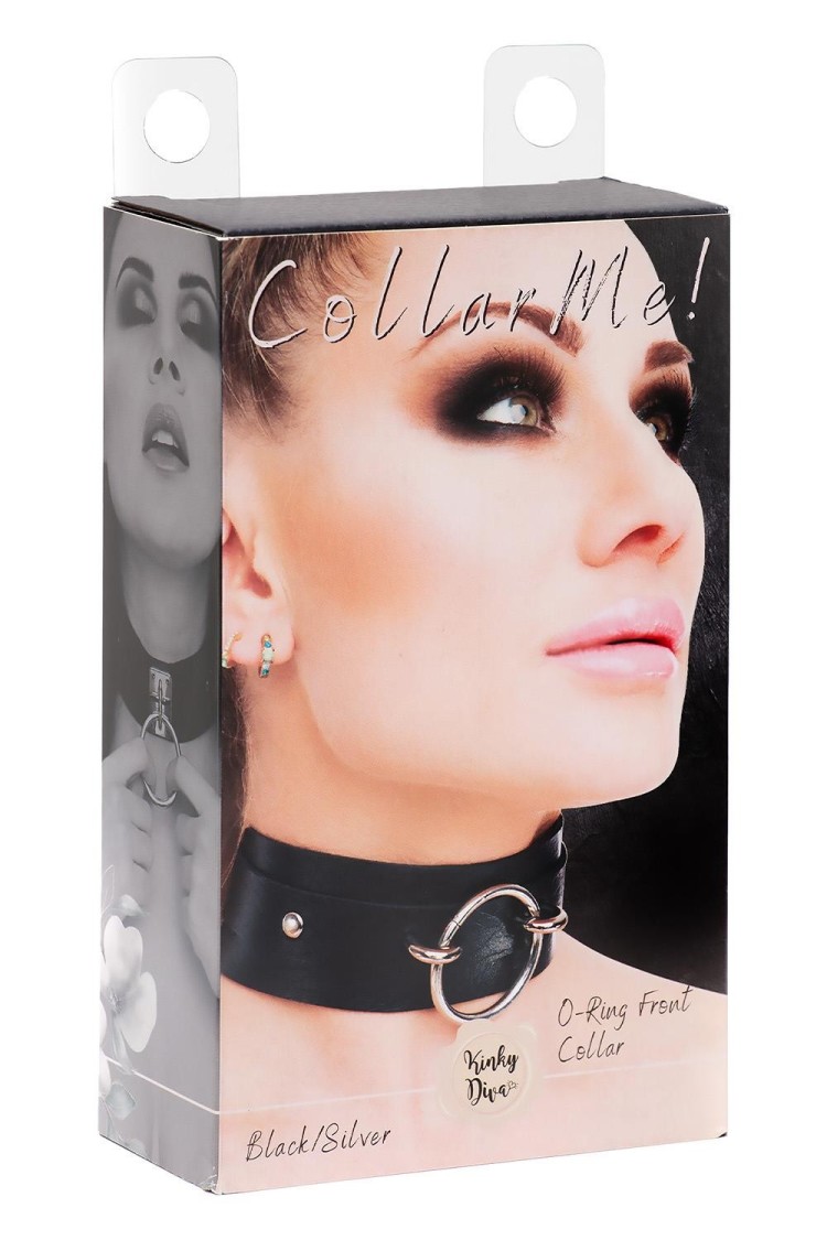 Obróżka O-Ring Front Collar Black/Silver Kinky Diva