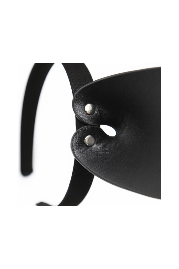 Uszy Kota Vegan Leather Cat Ears Black/Silver Kinky Diva