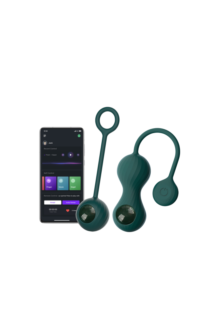 Kulki Do Ćwiczeń Mięśni Kegla Crystal Duo Green Magic Motion