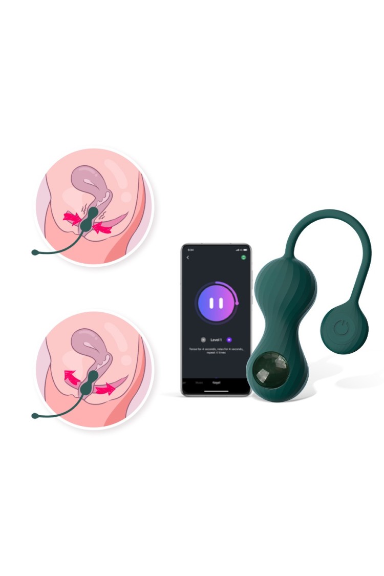Kulki Do Ćwiczeń Mięśni Kegla Crystal Duo Green Magic Motion