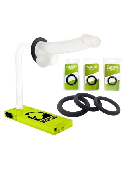 Silikonowy pierścień erekcyjny Brutus Slim Donut Silicone Cock Ring Black 50 mm