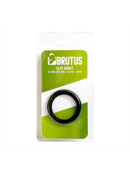 Silikonowy pierścień erekcyjny Brutus Slim Donut Silicone Cock Ring Black 50 mm
