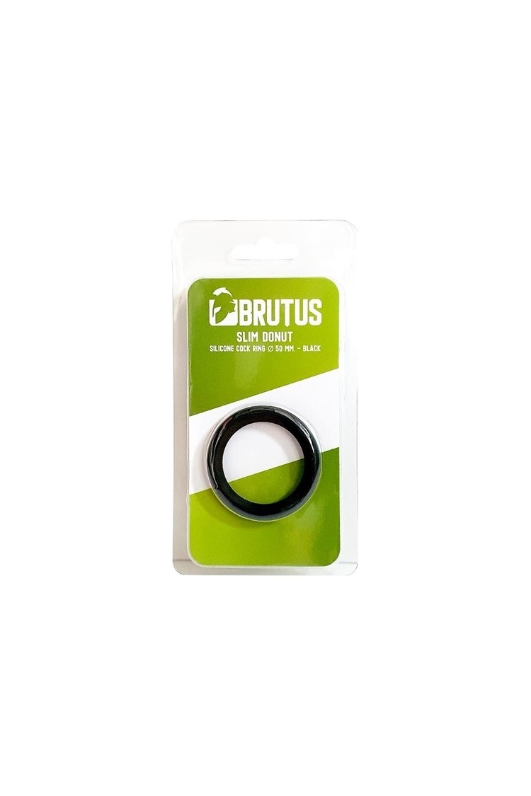 Silikonowy pierścień erekcyjny Brutus Slim Donut Silicone Cock Ring Black 50 mm