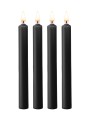 Teasing Wax Candles Large 4-Pack Black - Czarny Zestaw Długich Świec Do Bdsm Ouch! by Shots