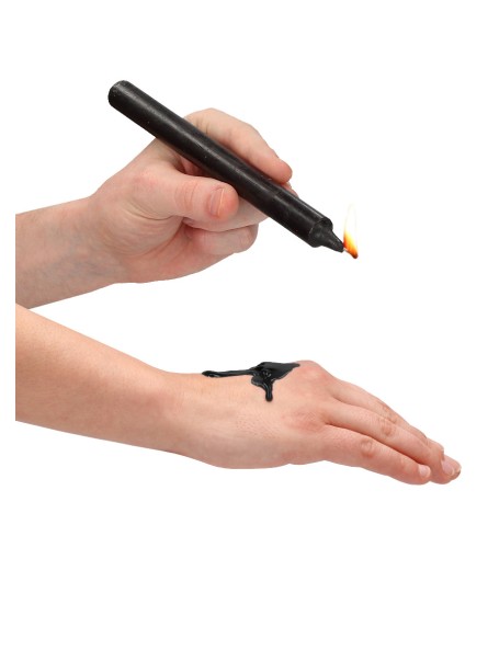 Teasing Wax Candles Large 4-Pack Black - Czarny Zestaw Długich Świec Do Bdsm Ouch! by Shots