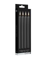 Teasing Wax Candles Large 4-Pack Black - Czarny Zestaw Długich Świec Do Bdsm Ouch! by Shots