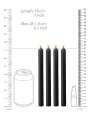 Teasing Wax Candles Large 4-Pack Black - Czarny Zestaw Długich Świec Do Bdsm Ouch! by Shots