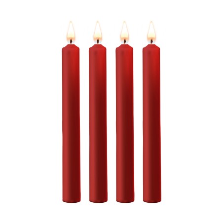 Teasing Wax Candles Large 4-Pack Red - Czerwony Zestaw Długich Świec Do Bdsm Ouch! by Shots