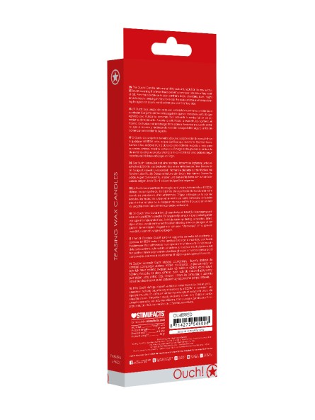Teasing Wax Candles Large 4-Pack Red - Czerwony Zestaw Długich Świec Do Bdsm Ouch! by Shots