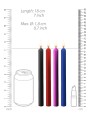 Teasing Wax Candles Large 4-Pack Mixed Color - Wielokolorowy Zestaw Długich Świec Do Bdsm Ouch! by Shots