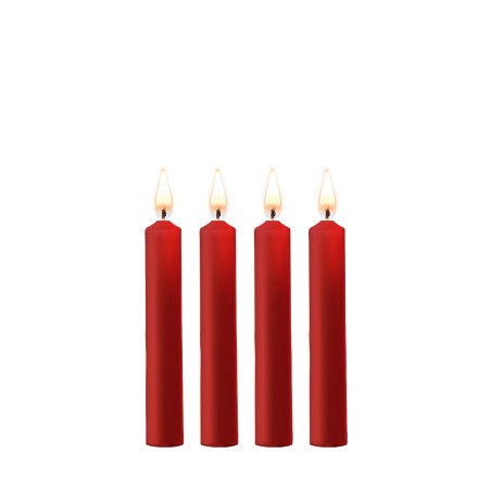 Teasing Wax Candles 4-Pack Red - Czerwony Zestaw Świec Do Bdsm Ouch! by Shots