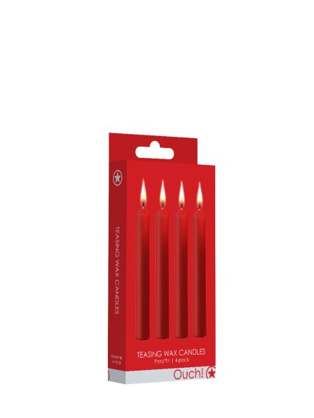 Teasing Wax Candles 4-Pack Red - Czerwony Zestaw Świec Do Bdsm Ouch! by Shots