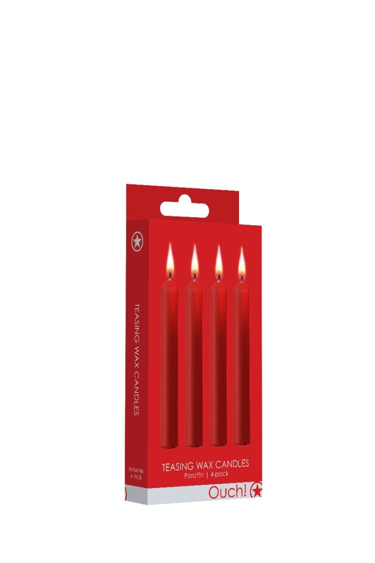 Teasing Wax Candles 4-Pack Red - Czerwony Zestaw Świec Do Bdsm Ouch! by Shots