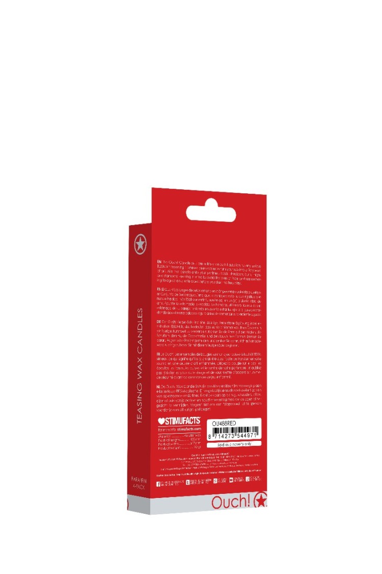 Teasing Wax Candles 4-Pack Red - Czerwony Zestaw Świec Do Bdsm Ouch! by Shots
