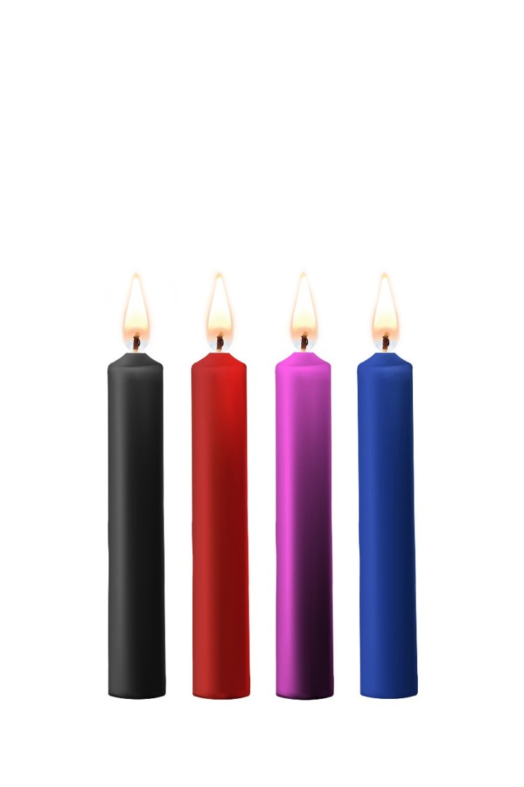 Teasing Wax Candles 4-Pack Mixed Colors - Wielokolorowy Zestaw Świec Do Bdsm Ouch! by Shots