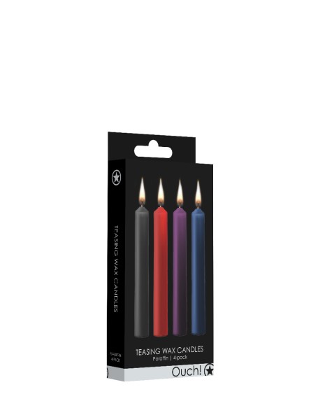 Teasing Wax Candles 4-Pack Mixed Colors - Wielokolorowy Zestaw Świec Do Bdsm Ouch! by Shots