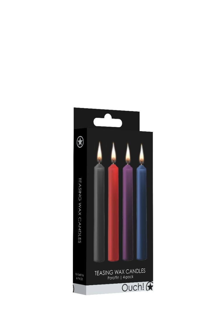 Teasing Wax Candles 4-Pack Mixed Colors - Wielokolorowy Zestaw Świec Do Bdsm Ouch! by Shots