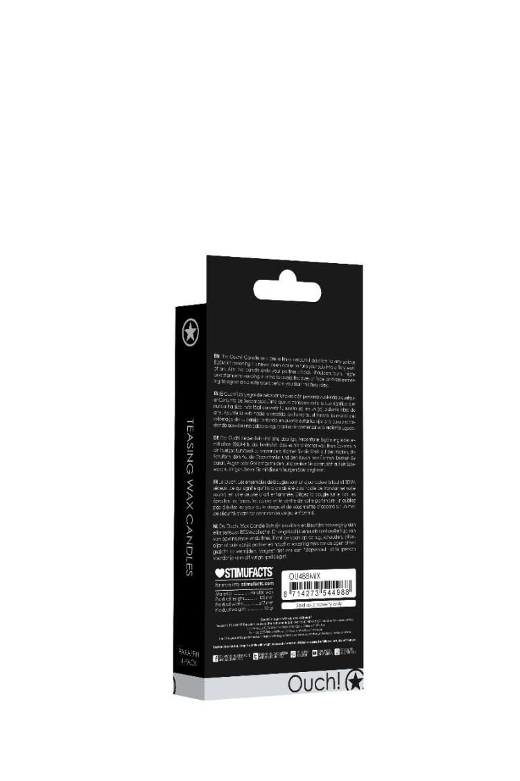 Teasing Wax Candles 4-Pack Mixed Colors - Wielokolorowy Zestaw Świec Do Bdsm Ouch! by Shots