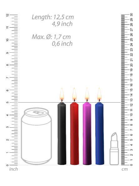 Teasing Wax Candles 4-Pack Mixed Colors - Wielokolorowy Zestaw Świec Do Bdsm Ouch! by Shots