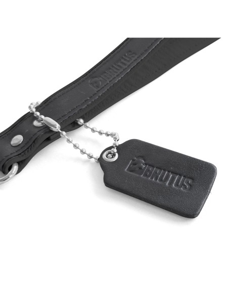 Krótka smycz Short Leather Bondage Leash Black Brutus