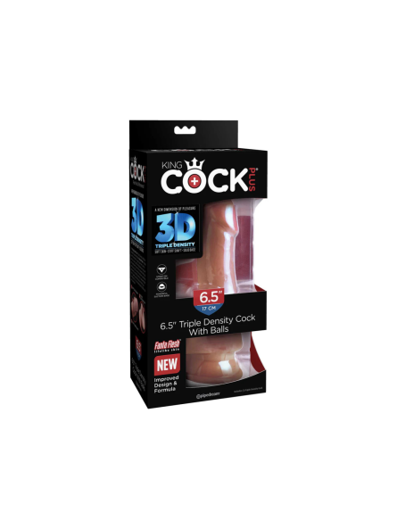 Dildo Plus 17Cm King Cock Triple Density With Balls Tan Pipedream