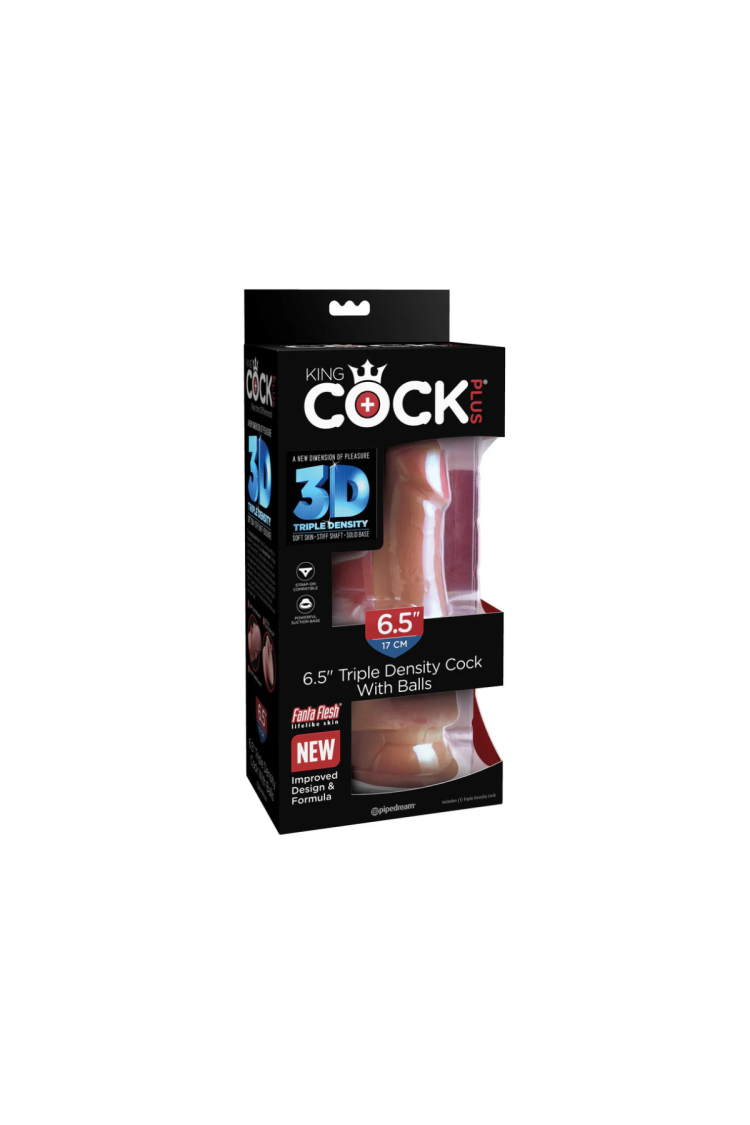 Dildo Plus 17Cm King Cock Triple Density With Balls Tan Pipedream