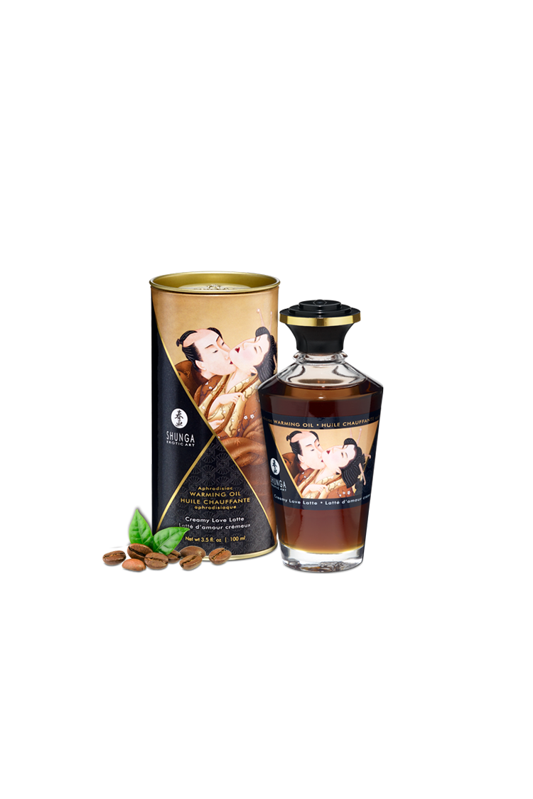 Jadalny Olejek Rozgrzewający Do Miejsc Intymnych O Smaku Kawowym Aphrodisiac Warming Oil Creamy Love Latte 100Ml Shunga