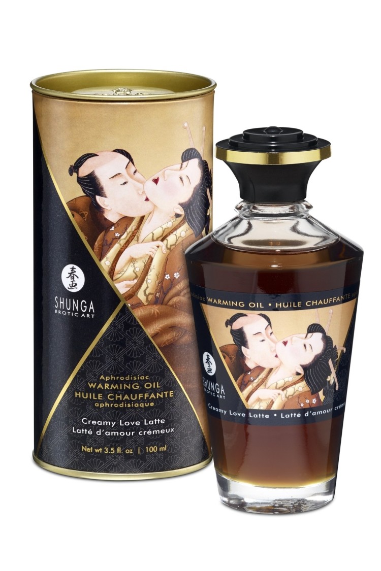 Jadalny Olejek Rozgrzewający Do Miejsc Intymnych O Smaku Kawowym Aphrodisiac Warming Oil Creamy Love Latte 100Ml Shunga
