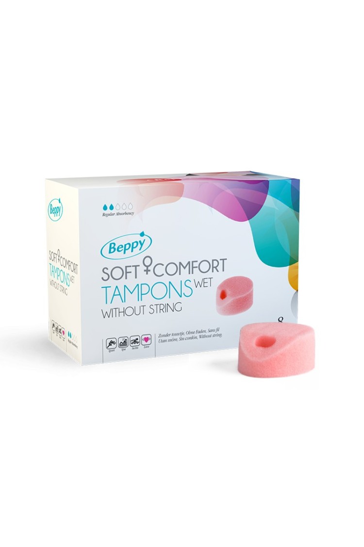 Tampony Bez Sznurka Nawilżane Soft Comfort Tampons Wet 8 Szt. Beppy