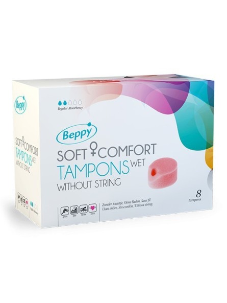 Tampony Bez Sznurka Nawilżane Soft Comfort Tampons Wet 8 Szt. Beppy