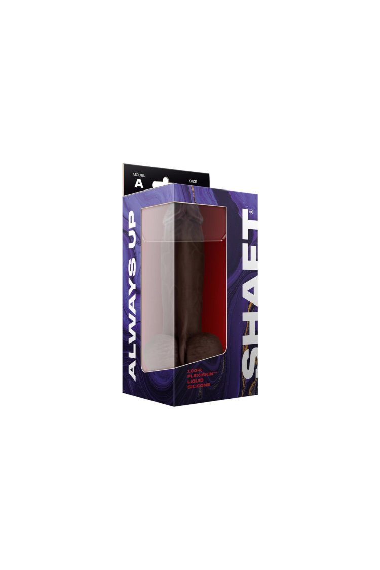 Dildo Model A 21,5 Cm Dong With Balls Mahogany Shaft