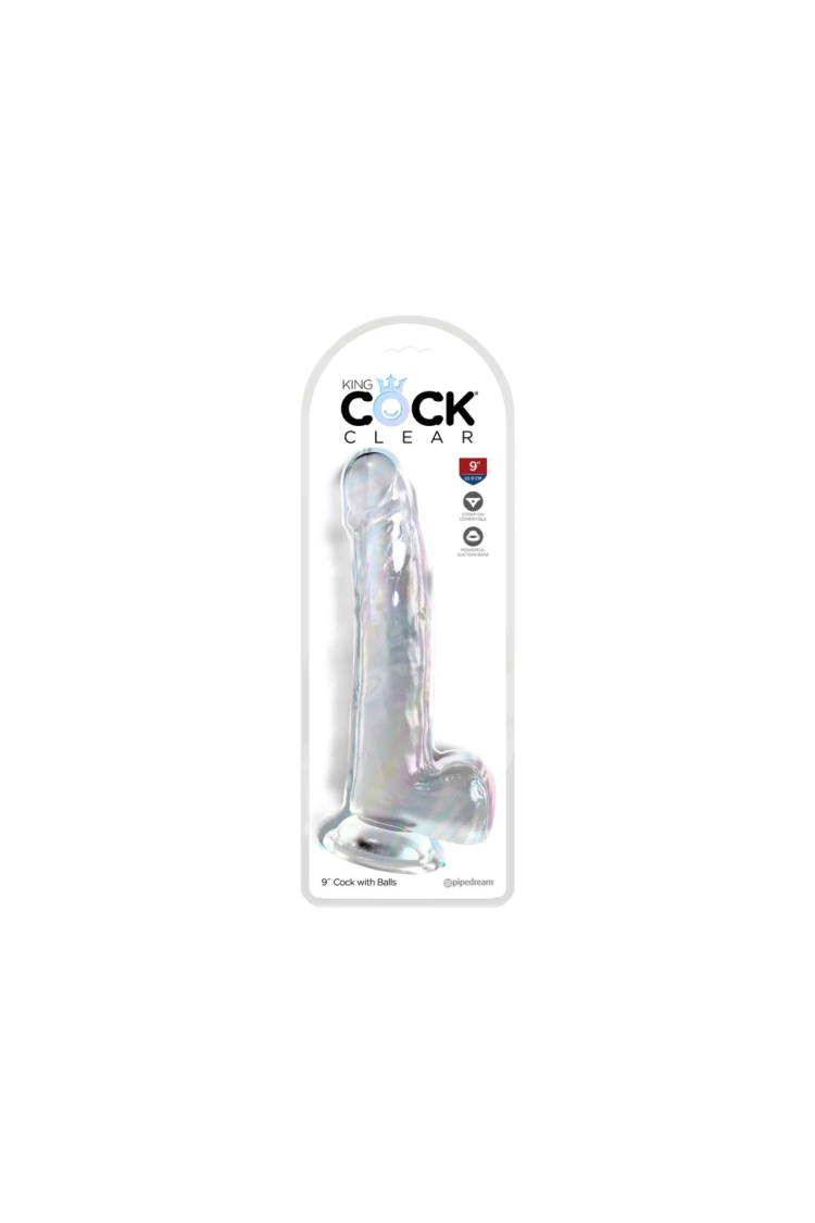 Dildo 23Cm King Cock Clear With Balls Pipedream